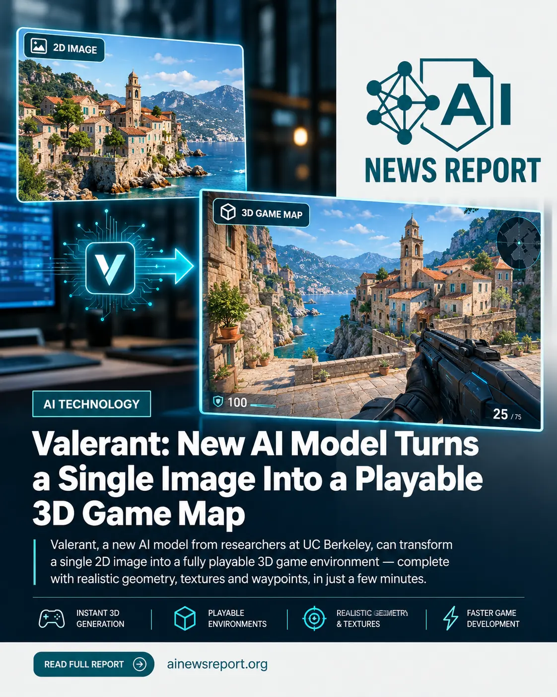 A new AI model could turn a single image into a fully playable 3D game map—reshaping how virtual environments are created.